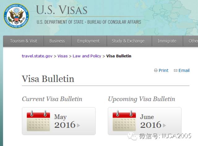 2016年6月美国签证排期表
